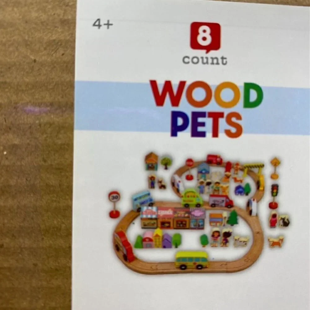 Wood Block Cats and Dogs Pets Pretend Play